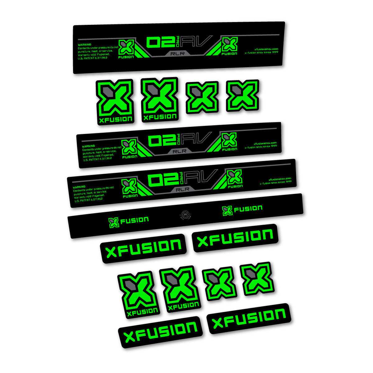 Neon Green decal for Xfusion O2 Pro RLR 2026 rear shock – bike sticker vinyl