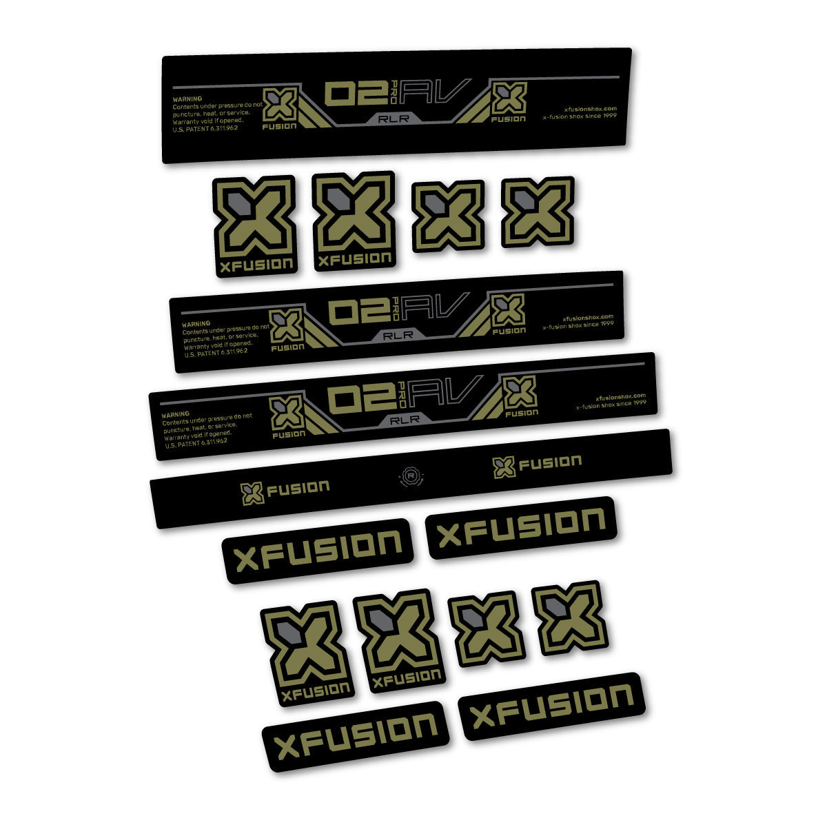 Khaki decal for Xfusion O2 Pro RLR 2026 rear shock – bike sticker vinyl