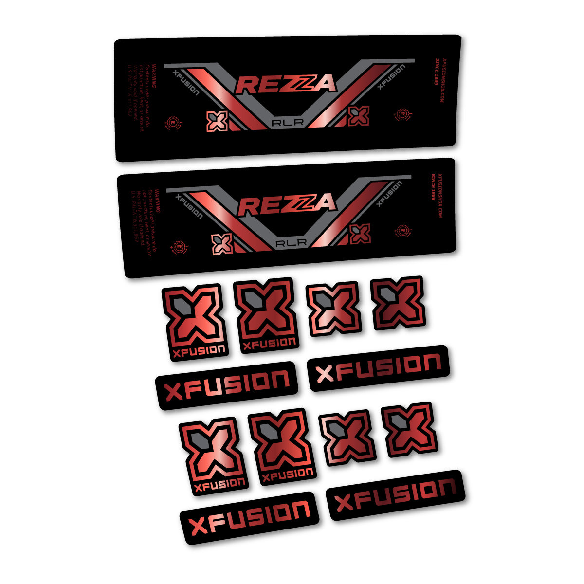 Stickers compatibles Xfusion Rezza RLR 2026 pour amortisseur – autocollants vinyle - Cuivre