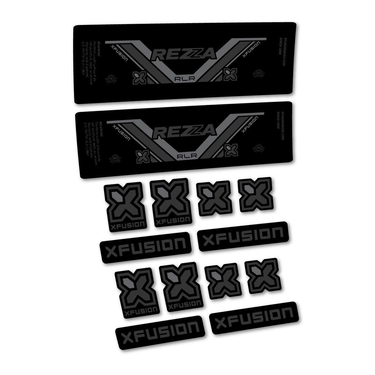 Stickers compatibles Xfusion Rezza RLR 2026 pour amortisseur – autocollants vinyle - Gris Anthracite
