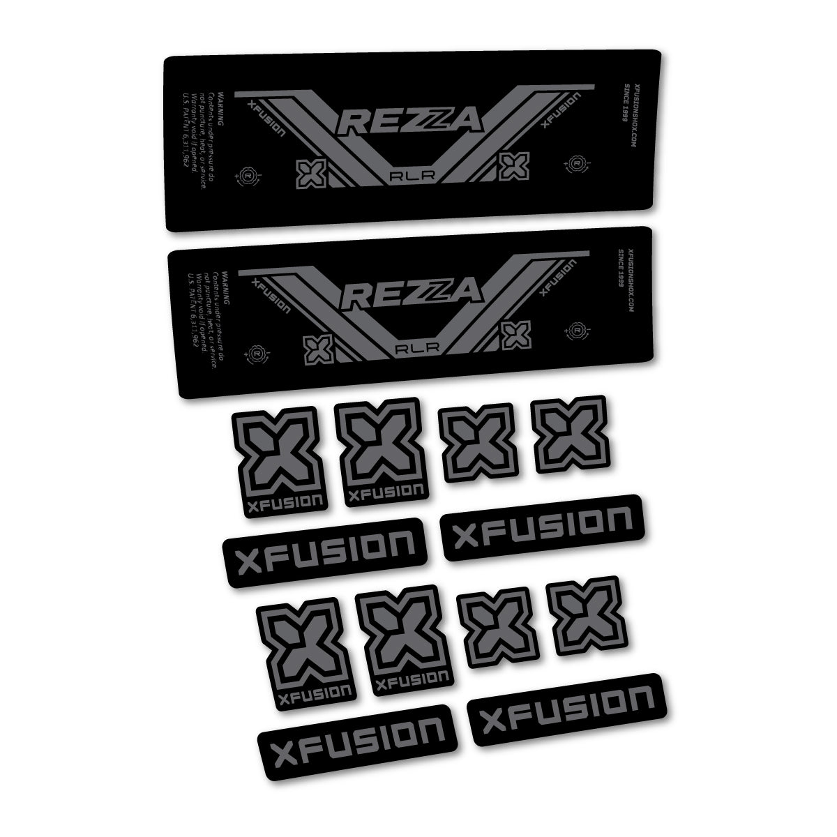 Stickers compatibles Xfusion Rezza RLR 2026 pour amortisseur – autocollants vinyle - Gris Mystique