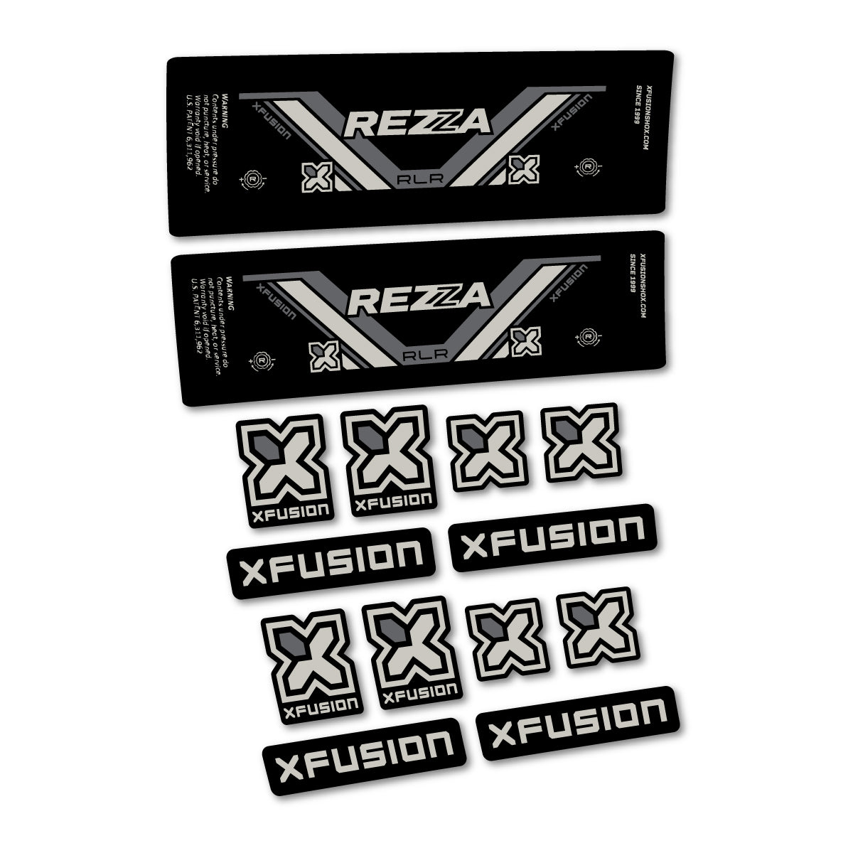 Stickers compatibles Xfusion Rezza RLR 2026 pour amortisseur – autocollants vinyle - Gris Pastel