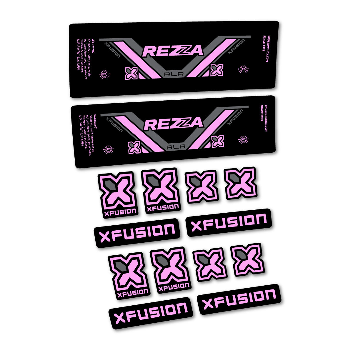 Stickers compatibles Xfusion Rezza RLR 2026 pour amortisseur – autocollants vinyle - Lilas Clair