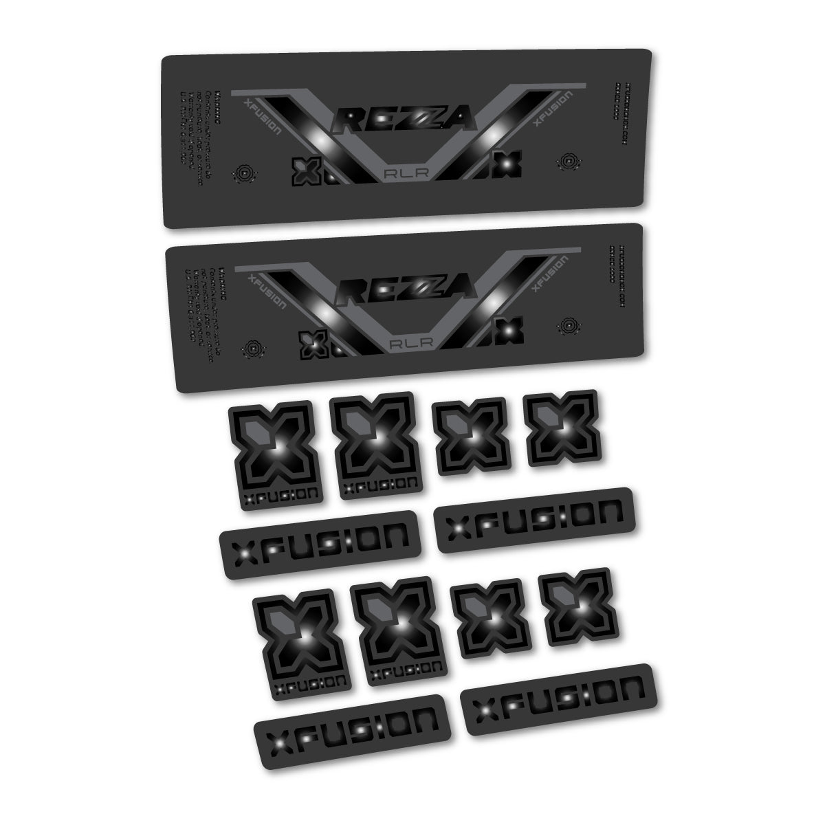 Stickers compatibles Xfusion Rezza RLR 2026 pour amortisseur – autocollants vinyle - Noir