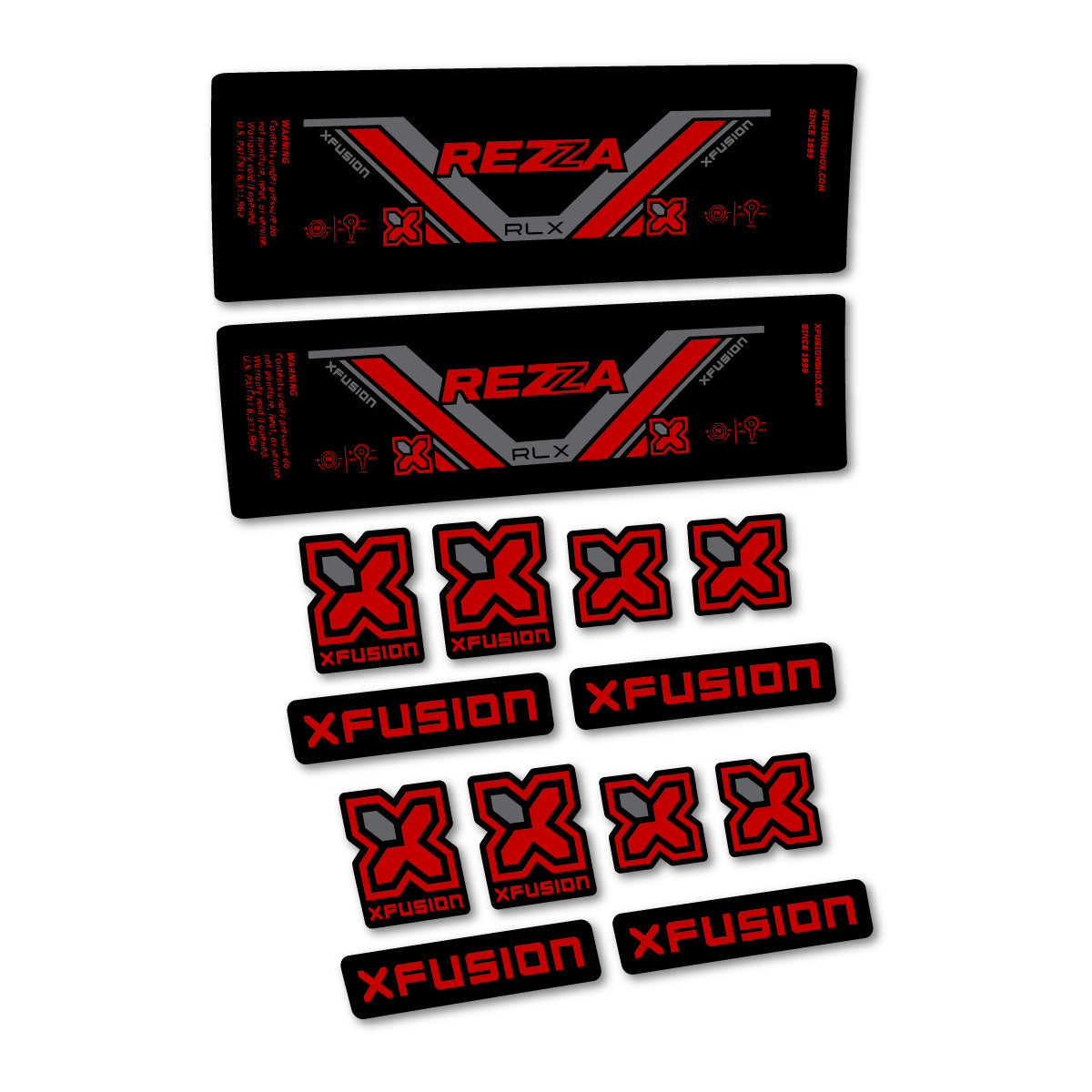 Medium Red decal for Xfusion Rezza RLX 2026 rear shock – bike sticker vinyl