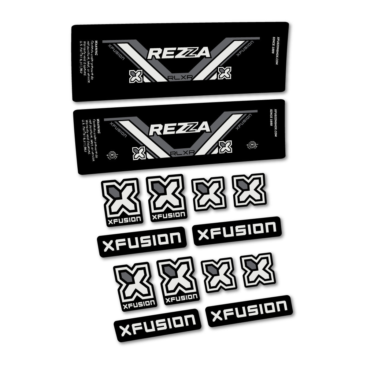Stickers compatibles Xfusion Rezza RLXR 2026 pour amortisseur – autocollants vinyle - Gris Perle