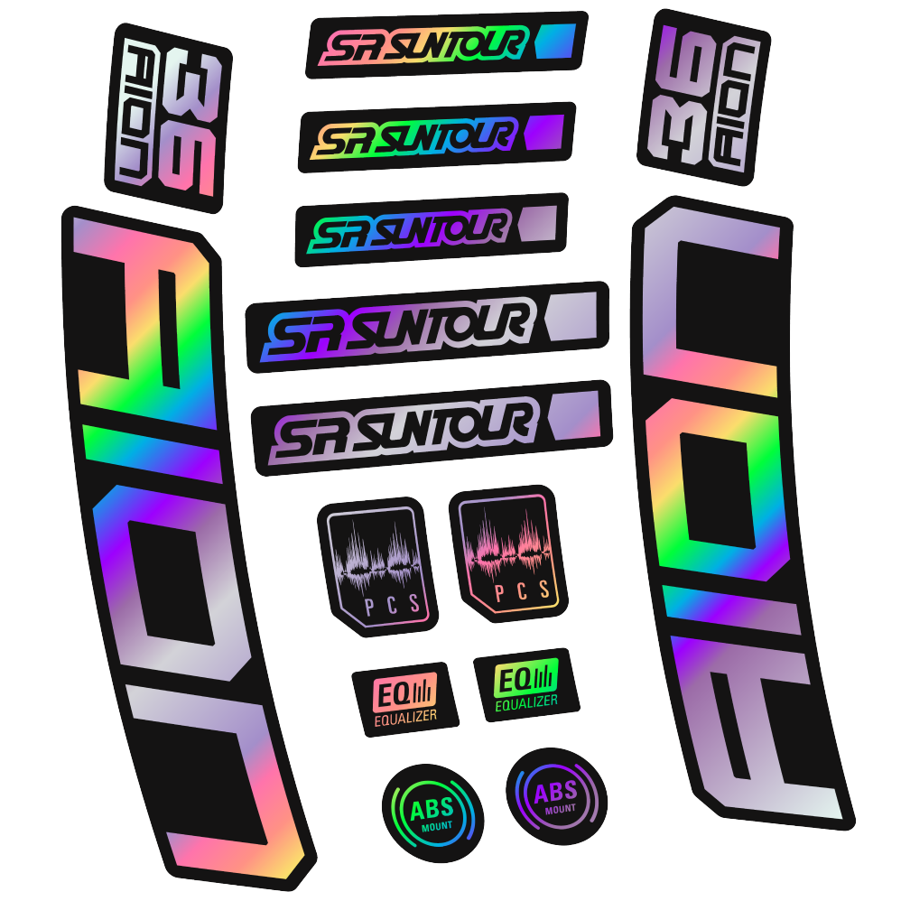 Stickers SR Suntour Aion 36 Boost White compatibles - Autocollants fourche VTT