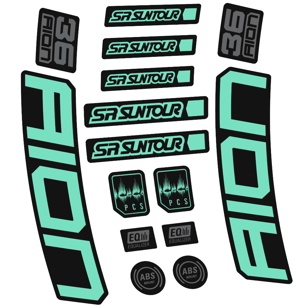 Stickers SR Suntour Aion 36 Boost White compatibles - Autocollants fourche VTT