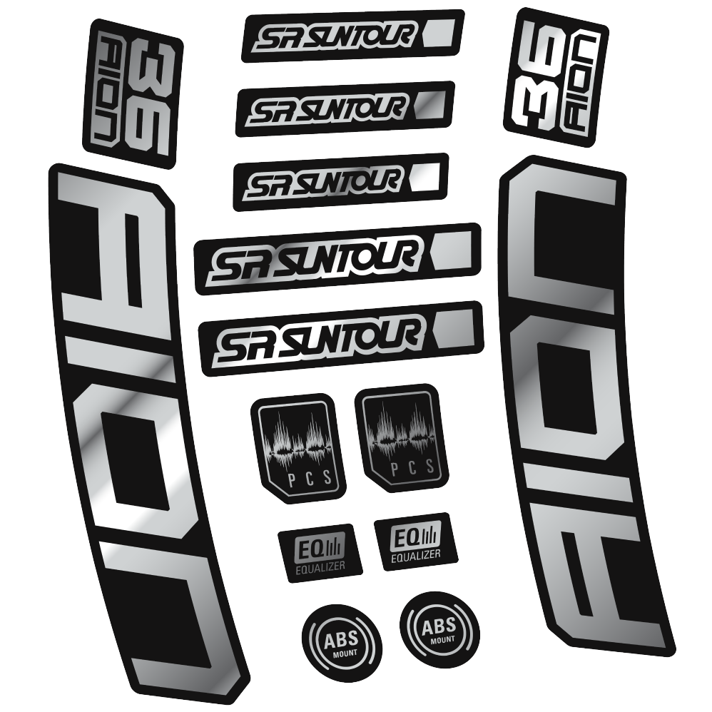 Stickers SR Suntour Aion 36 Boost White compatibles - Autocollants fourche VTT