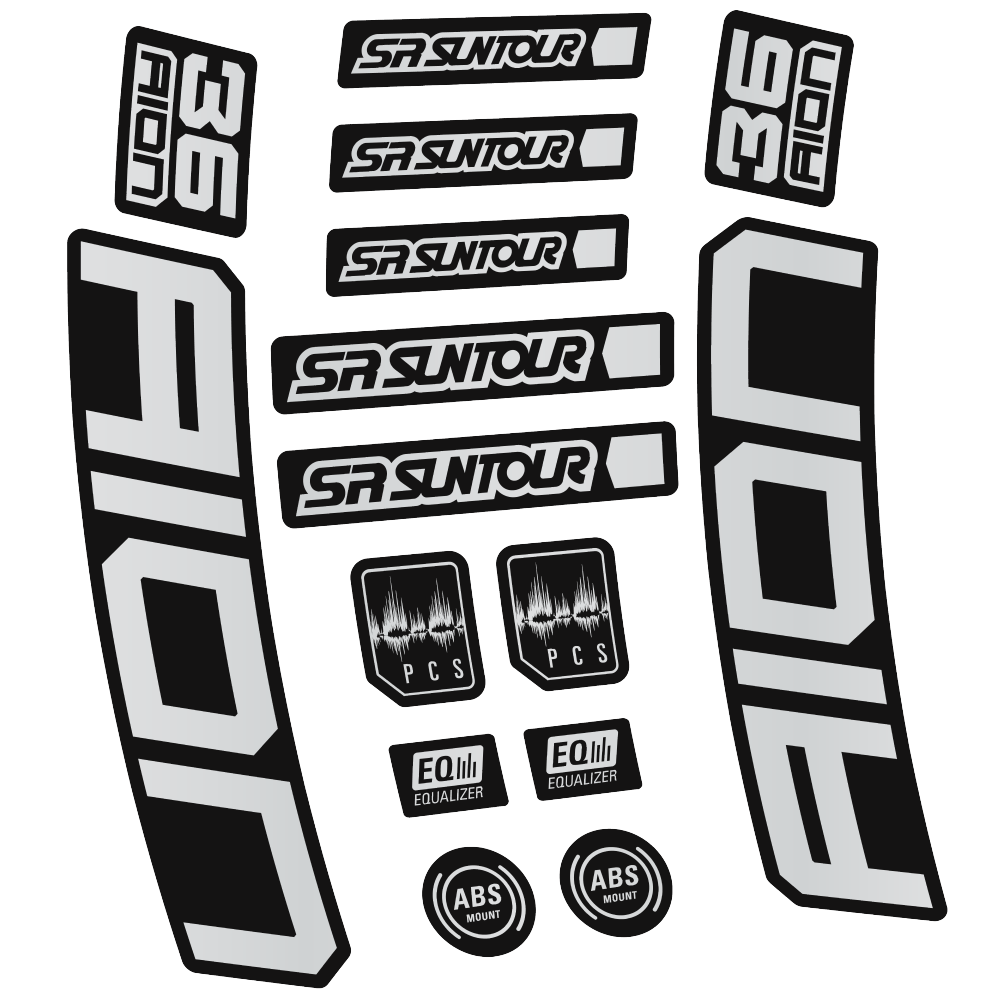 Stickers SR Suntour Aion 36 Boost White compatibles - Autocollants fourche VTT