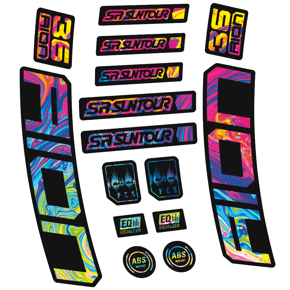 Stickers SR Suntour Aion 36 Boost White compatibles - Autocollants fourche VTT