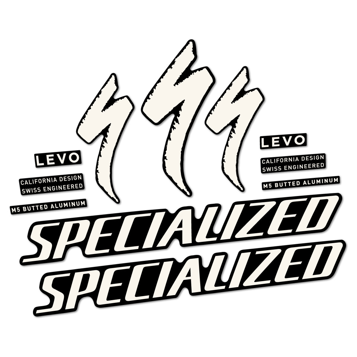 Stickers compatibles Specialized Levo Gen 4 Alloy 2025-2026 pour cadre – autocollants vinyle - Blanc Cassé