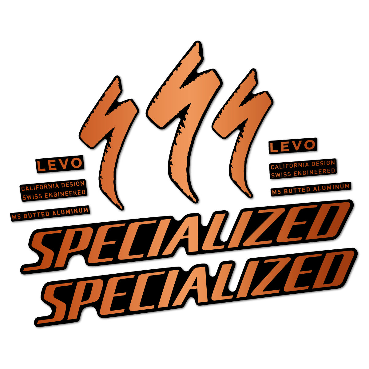 Stickers compatibles Specialized Levo Gen 4 Alloy 2025-2026 pour cadre – autocollants vinyle - Bronze