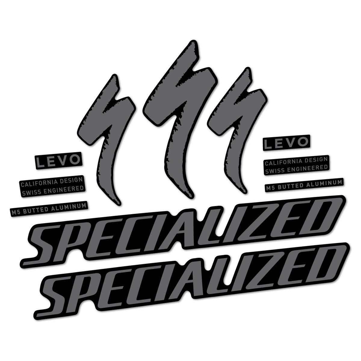 Stickers compatibles Specialized Levo Gen 4 Alloy 2025-2026 pour cadre – autocollants vinyle - Gris Mystique