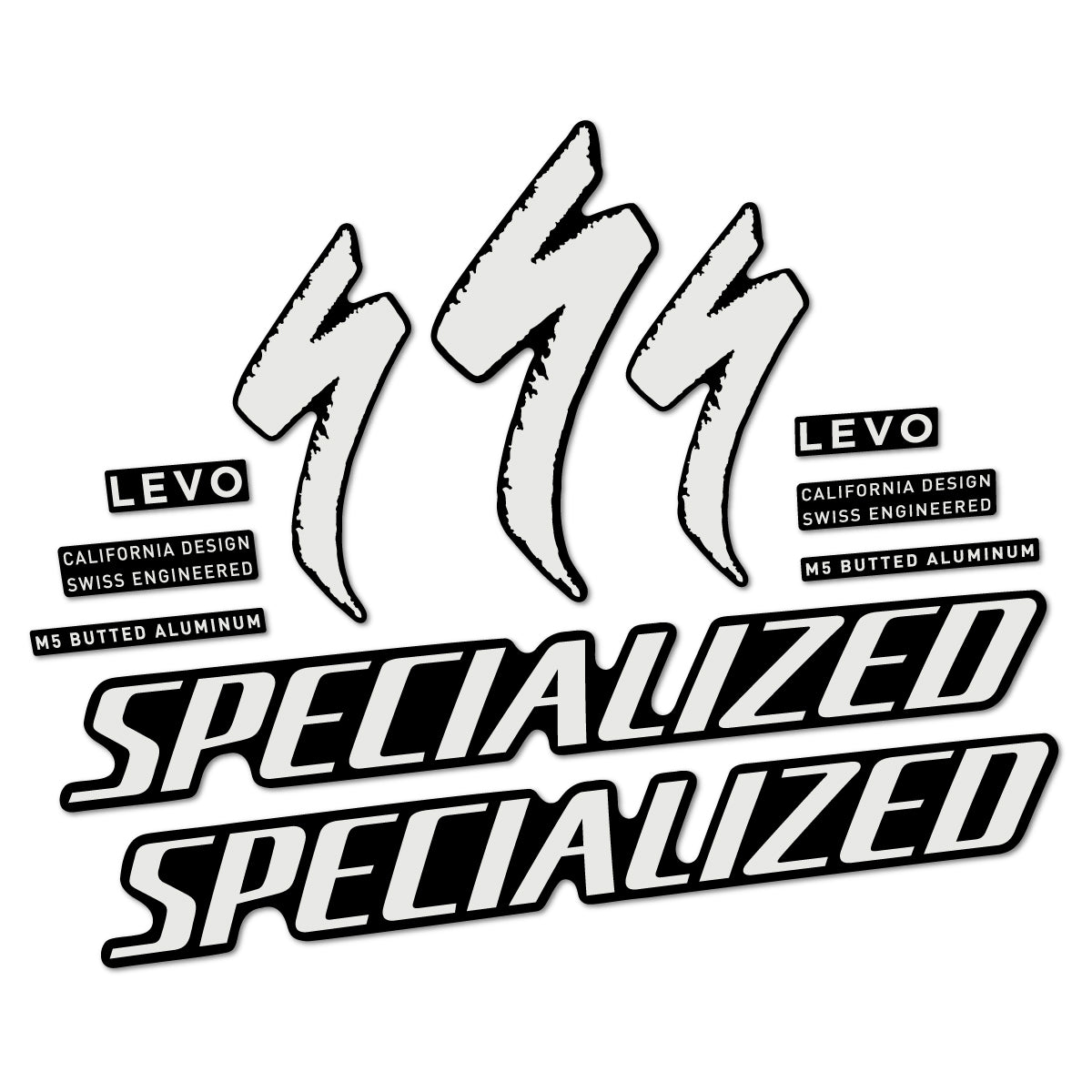 Stickers compatibles Specialized Levo Gen 4 Alloy 2025-2026 pour cadre – autocollants vinyle - Gris Perle