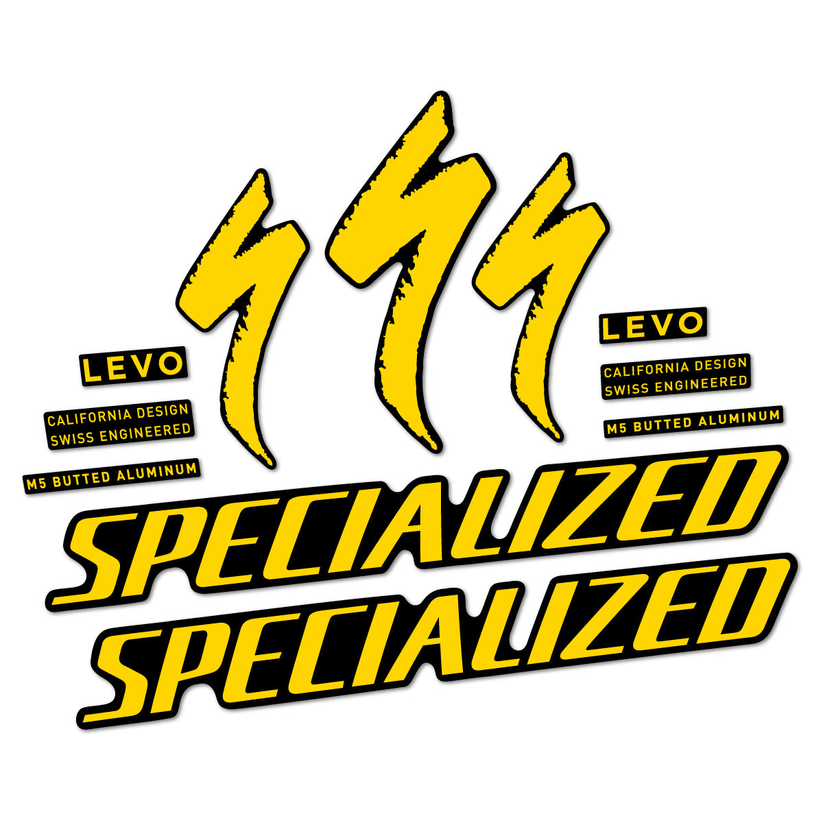 Stickers compatibles Specialized Levo Gen 4 Alloy 2025-2026 pour cadre – autocollants vinyle - Jaune Banane
