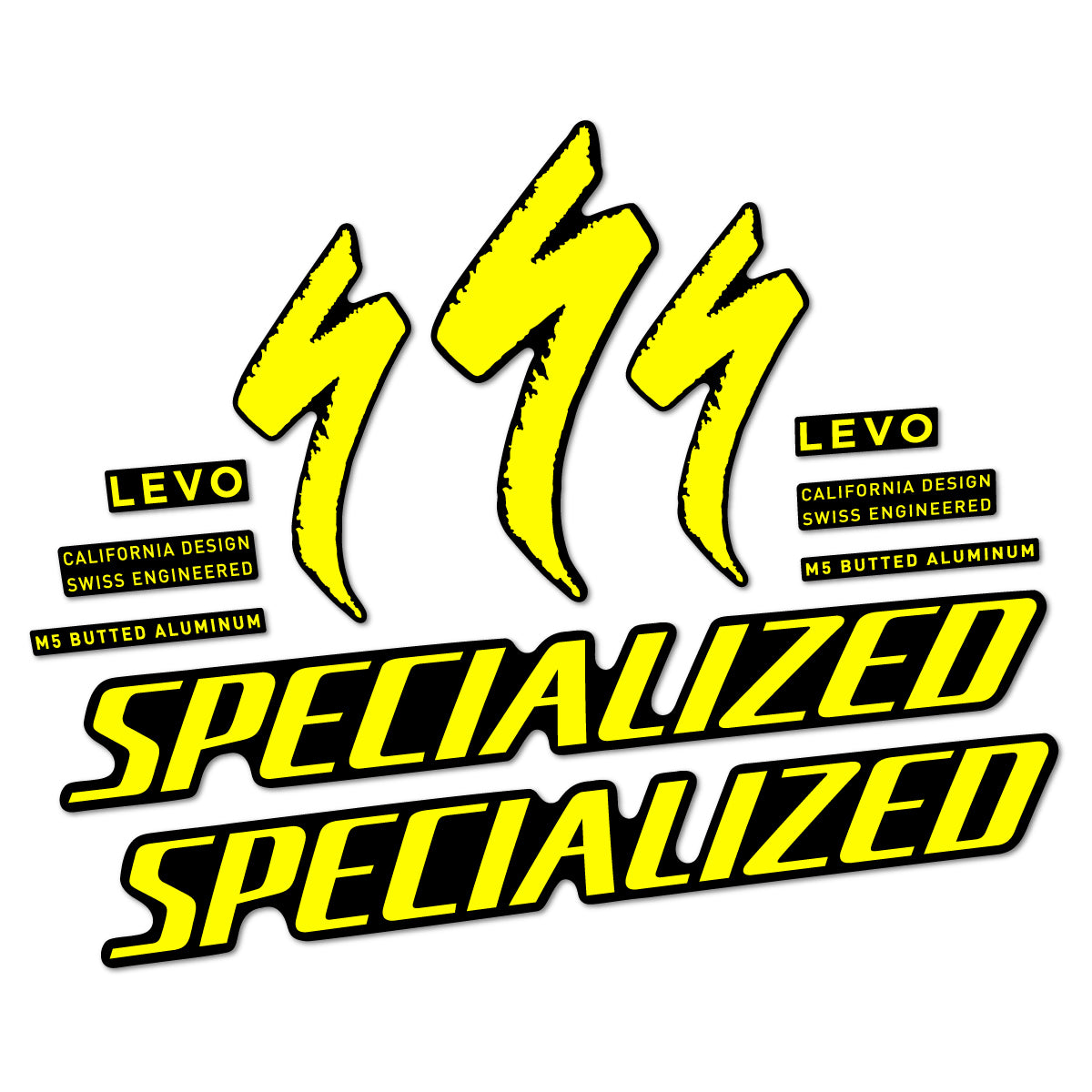 Stickers compatibles Specialized Levo Gen 4 Alloy 2025-2026 pour cadre – autocollants vinyle - Jaune Citron
