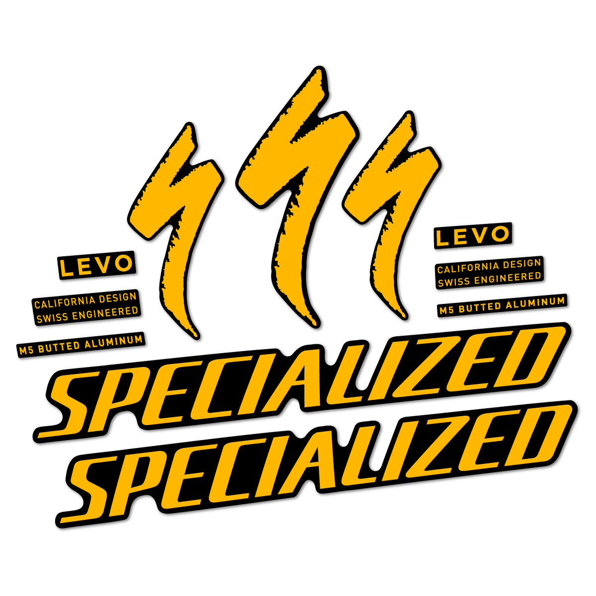 Stickers compatibles Specialized Levo Gen 4 Alloy 2025-2026 pour cadre – autocollants vinyle - Jaune Moyen