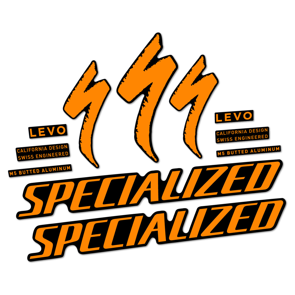 Stickers compatibles Specialized Levo Gen 4 Alloy 2025-2026 pour cadre – autocollants vinyle - Jaune Safran