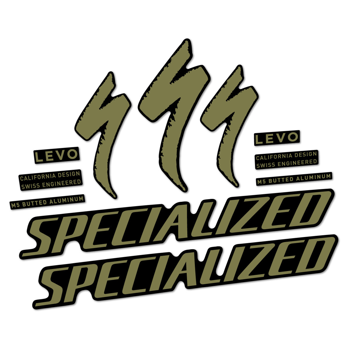 Stickers compatibles Specialized Levo Gen 4 Alloy 2025-2026 pour cadre – autocollants vinyle - Kaki