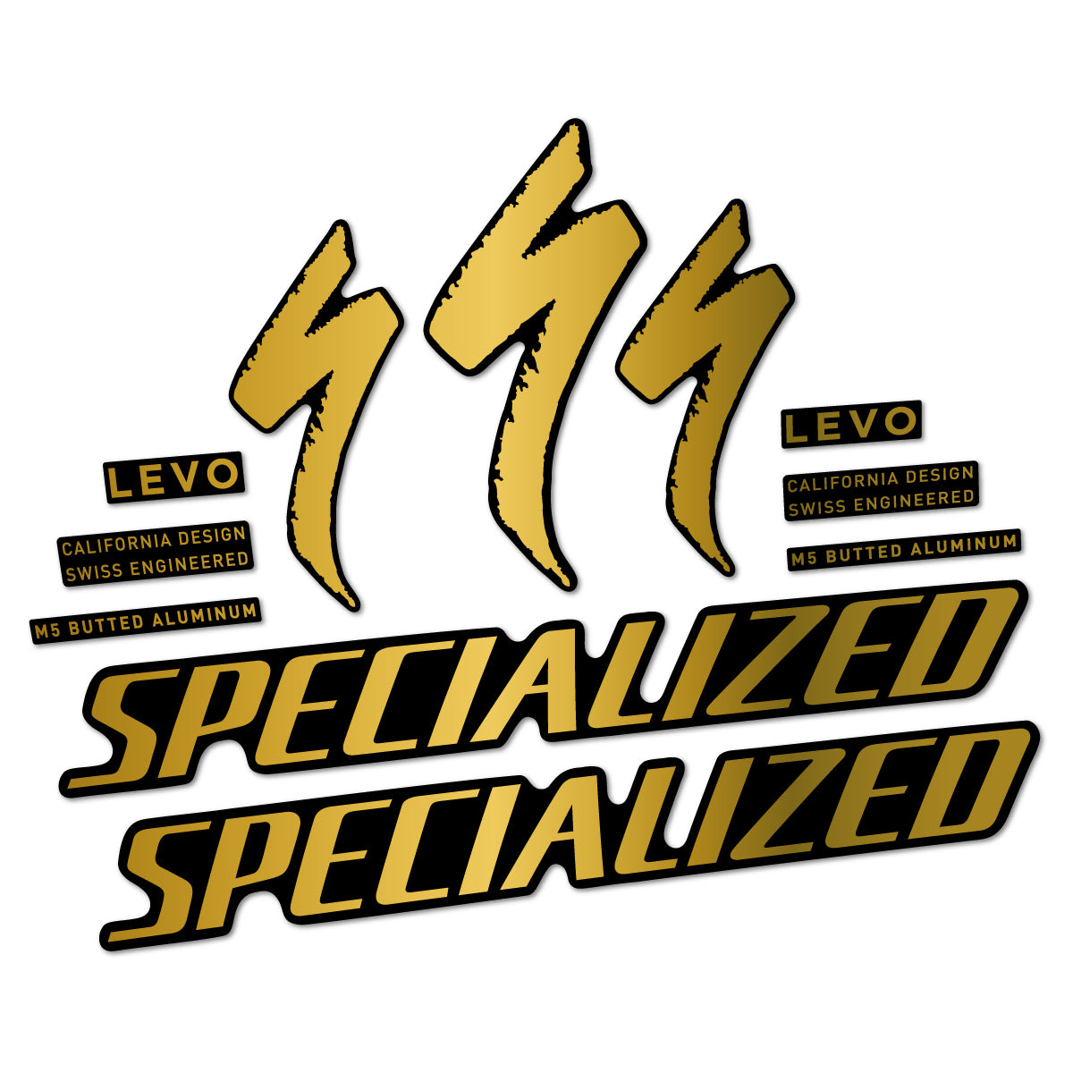 Stickers compatibles Specialized Levo Gen 4 Alloy 2025-2026 pour cadre – autocollants vinyle - Or