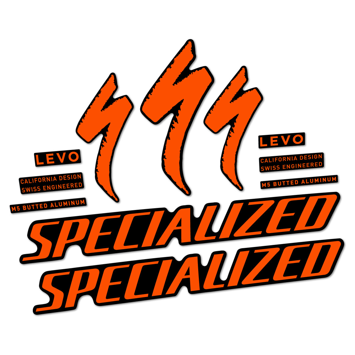 Stickers compatibles Specialized Levo Gen 4 Alloy 2025-2026 pour cadre – autocollants vinyle - Orange