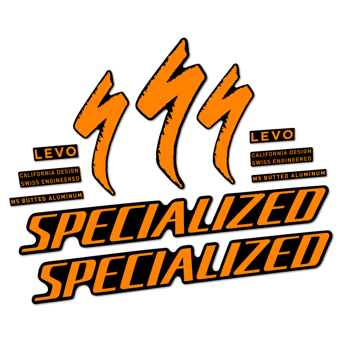 Stickers compatibles Specialized Levo Gen 4 Alloy 2025-2026 pour cadre – autocollants vinyle - Orange Clair Fluo