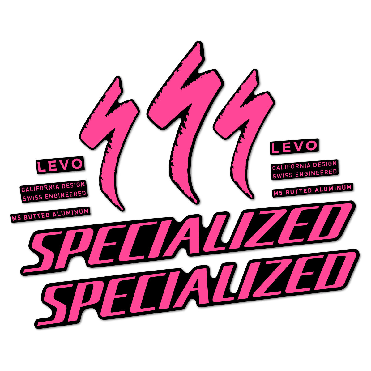 Stickers compatibles Specialized Levo Gen 4 Alloy 2025-2026 pour cadre – autocollants vinyle - Rose Bonbon