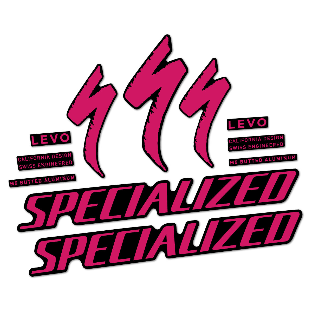 Stickers compatibles Specialized Levo Gen 4 Alloy 2025-2026 pour cadre – autocollants vinyle - Rose Foncé