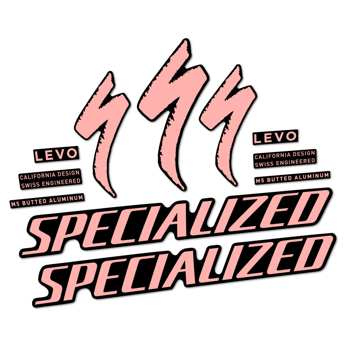 Stickers compatibles Specialized Levo Gen 4 Alloy 2025-2026 pour cadre – autocollants vinyle - Rose Saumon