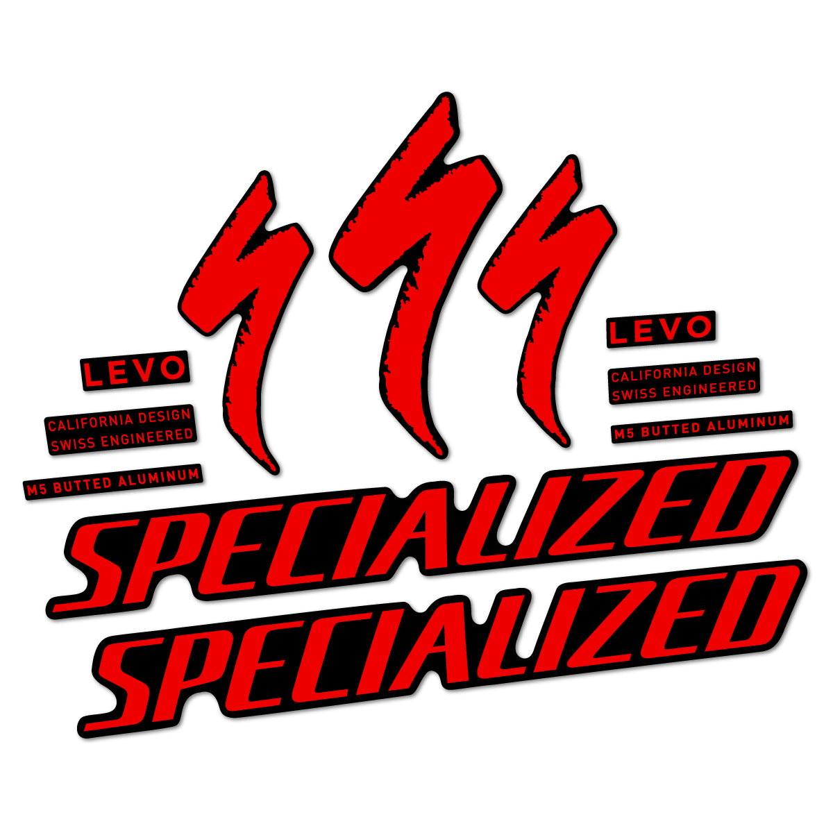 Stickers compatibles Specialized Levo Gen 4 Alloy 2025-2026 pour cadre – autocollants vinyle - Rouge