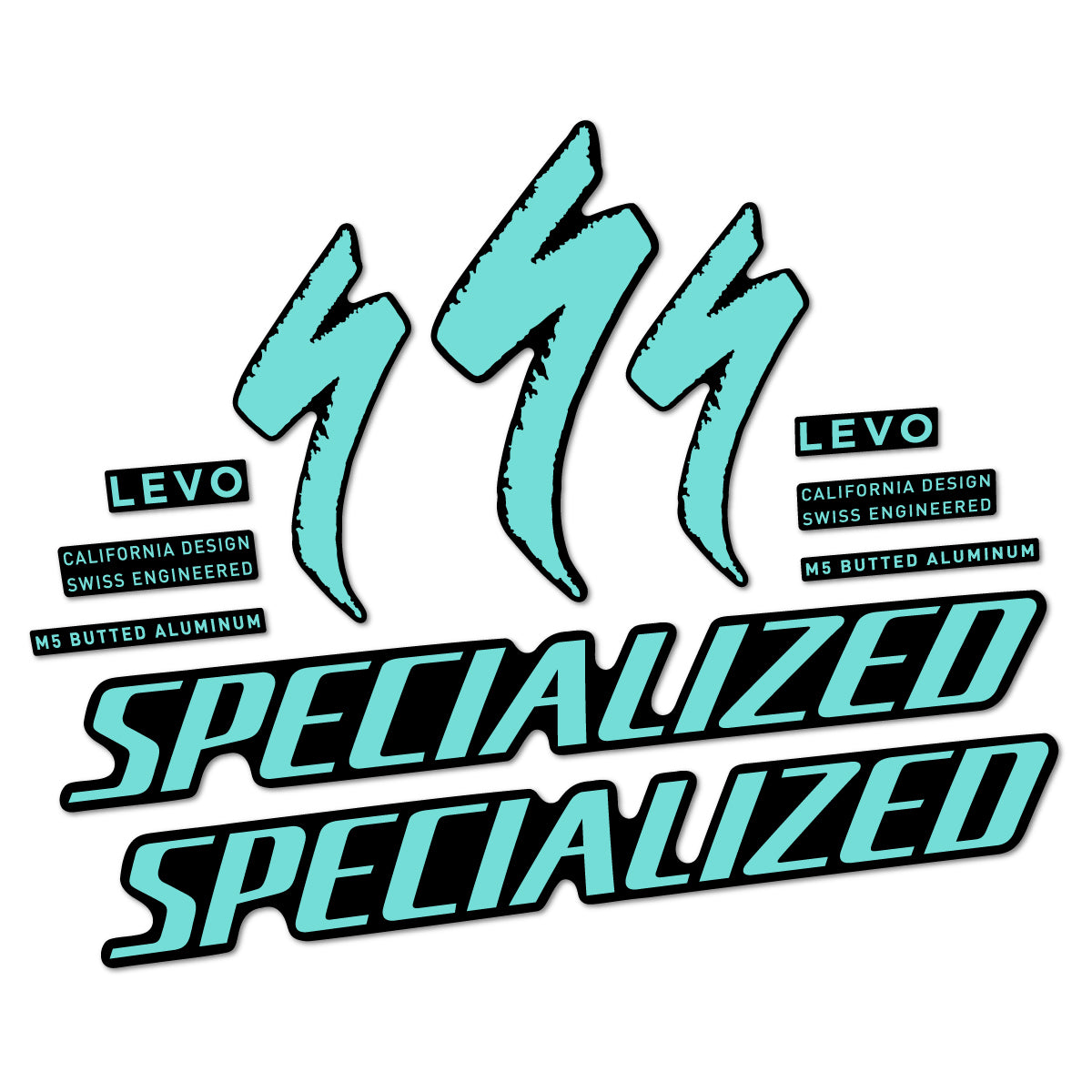 Stickers compatibles Specialized Levo Gen 4 Alloy 2025-2026 pour cadre – autocollants vinyle - Turquoise Clair