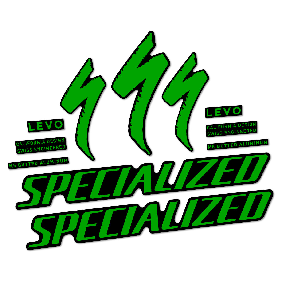 Stickers compatibles Specialized Levo Gen 4 Alloy 2025-2026 pour cadre – autocollants vinyle - Vert