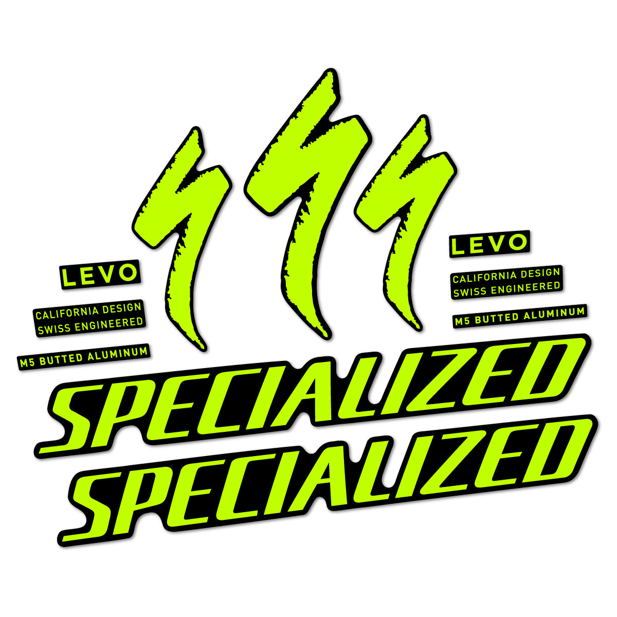 Stickers compatibles Specialized Levo Gen 4 Alloy 2025-2026 pour cadre – autocollants vinyle - Vert Lime Fluo