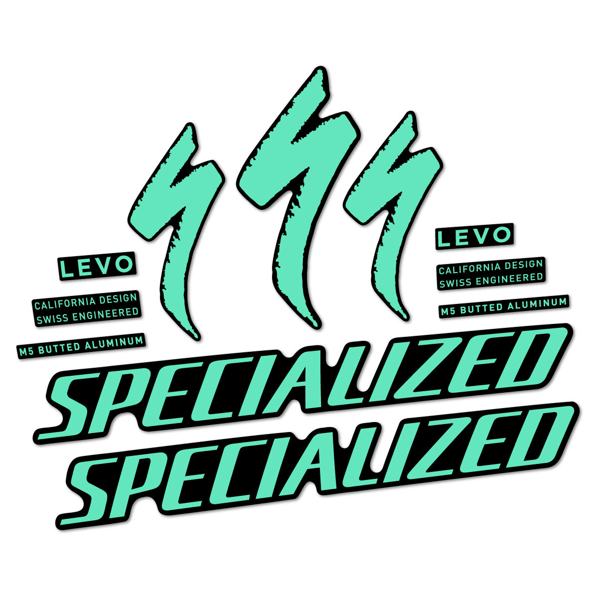 Stickers compatibles Specialized Levo Gen 4 Alloy 2025-2026 pour cadre – autocollants vinyle - Vert Menthe