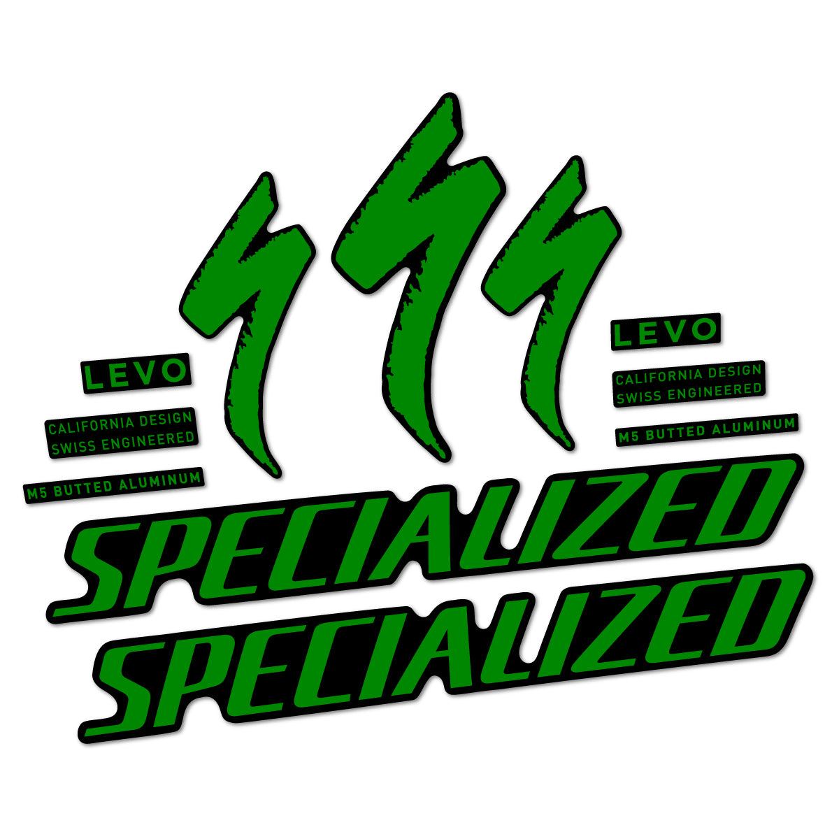 Stickers compatibles Specialized Levo Gen 4 Alloy 2025-2026 pour cadre – autocollants vinyle - Vert Moyen
