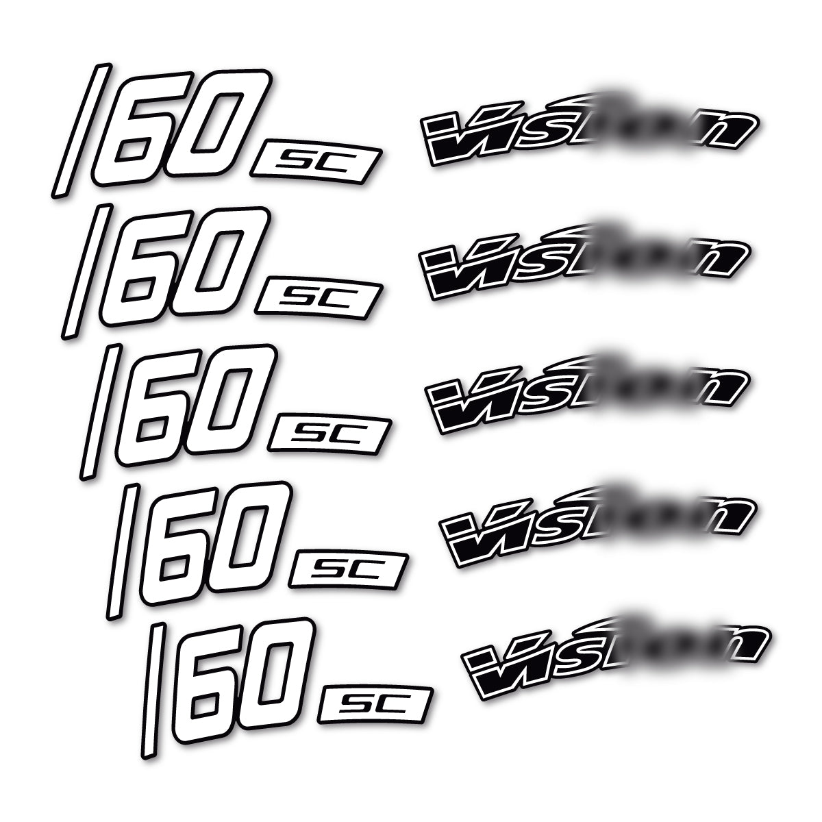 Stickers compatibles Visixn SC 60 i23 Disc pour jantes route 60 mm – autocollants vinyle - Blanc