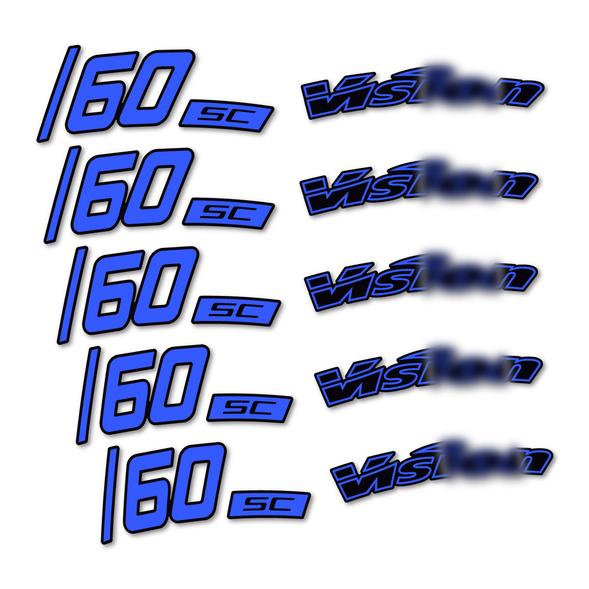 Stickers compatibles Visixn SC 60 i23 Disc pour jantes route 60 mm – autocollants vinyle - Bleu