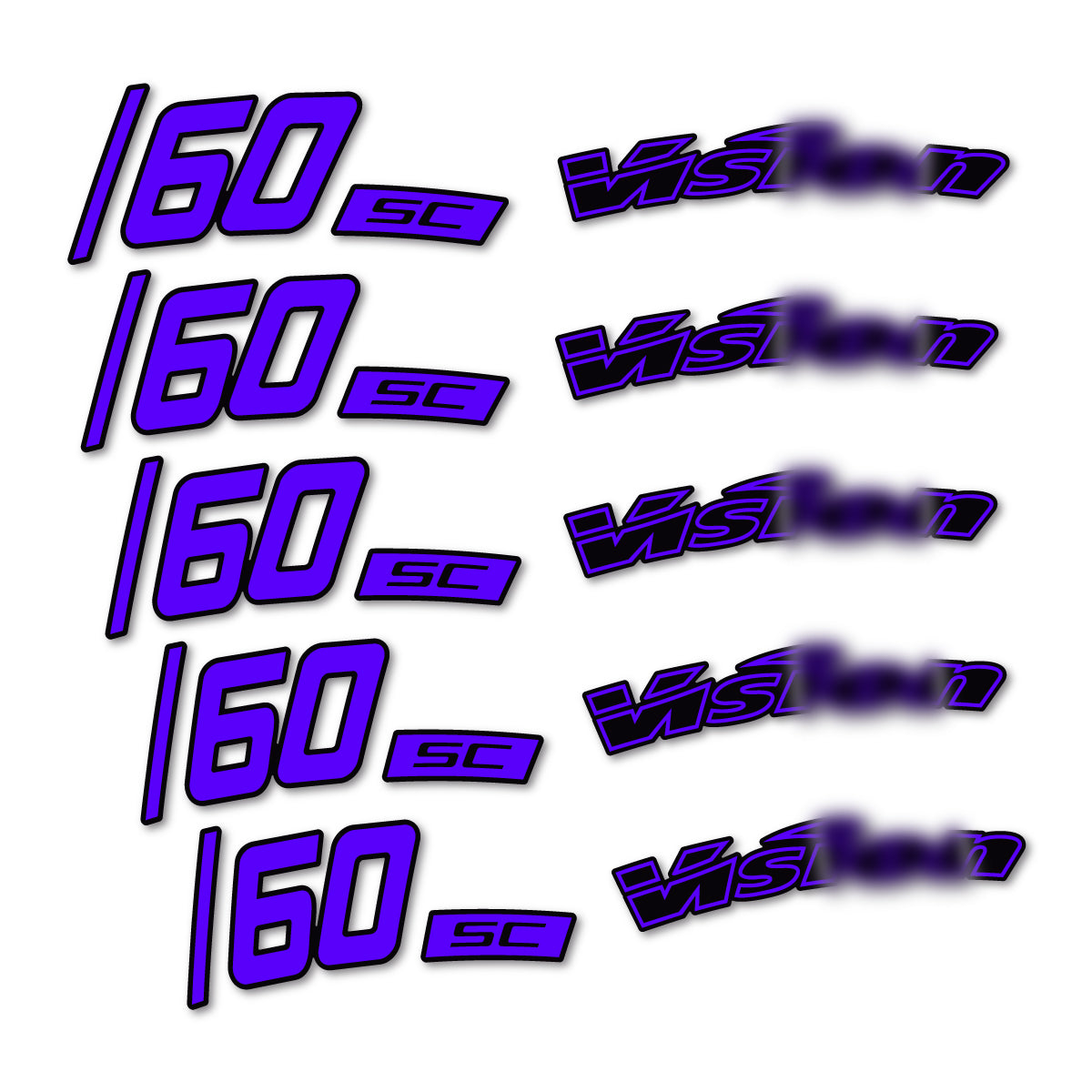 Stickers compatibles Visixn SC 60 i23 Disc pour jantes route 60 mm – autocollants vinyle - Bleu Reflex