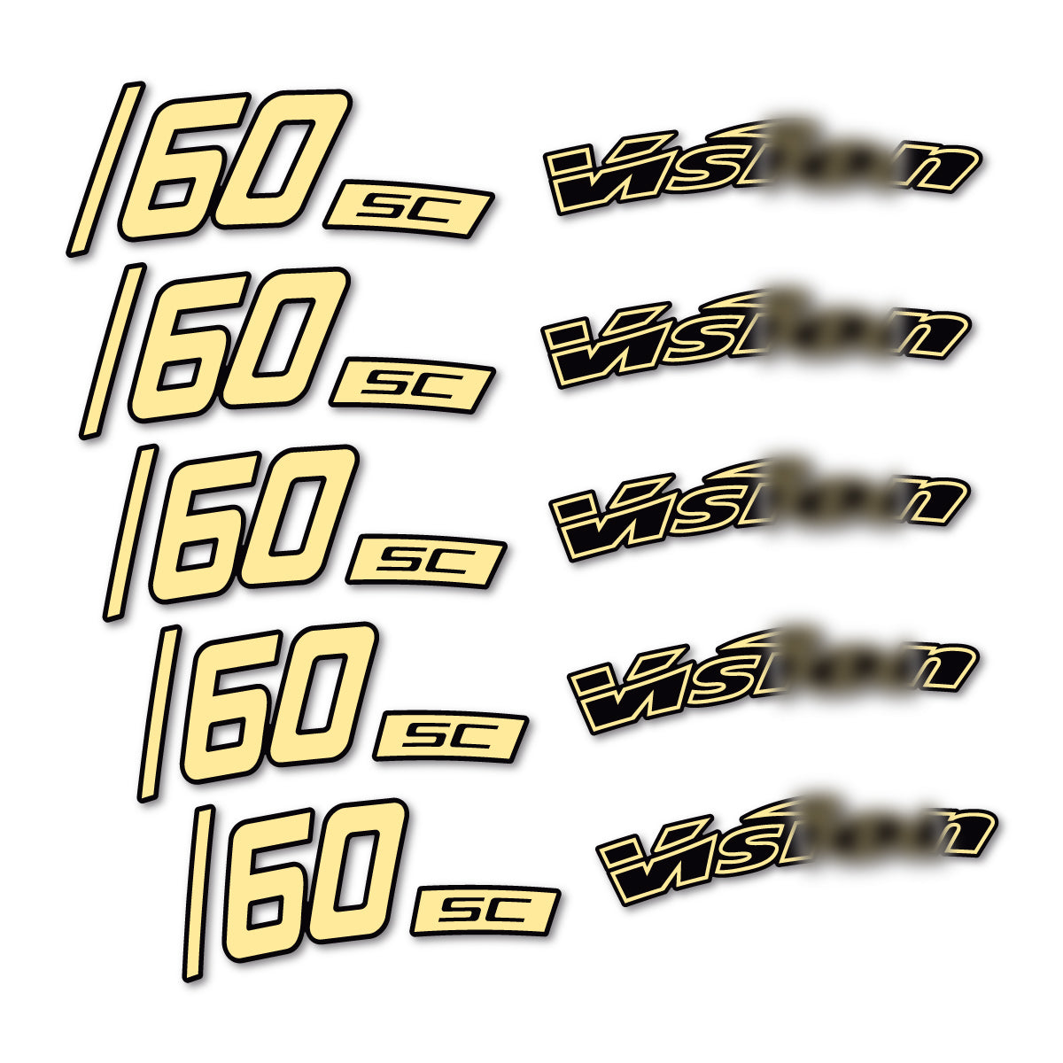 Stickers compatibles Visixn SC 60 i23 Disc pour jantes route 60 mm – autocollants vinyle - Crème