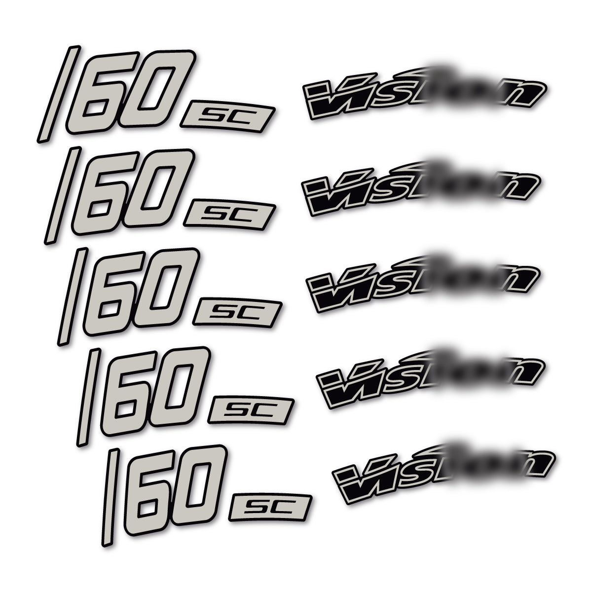 Stickers compatibles Visixn SC 60 i23 Disc pour jantes route 60 mm – autocollants vinyle - Gris Pastel
