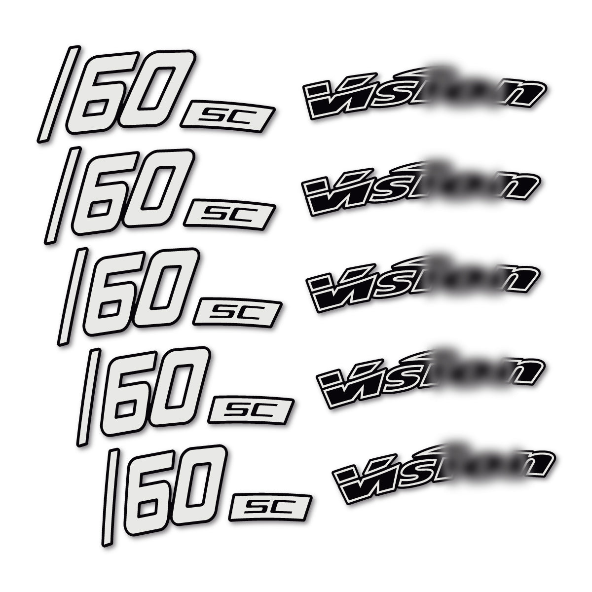 Stickers compatibles Visixn SC 60 i23 Disc pour jantes route 60 mm – autocollants vinyle - Gris Perle