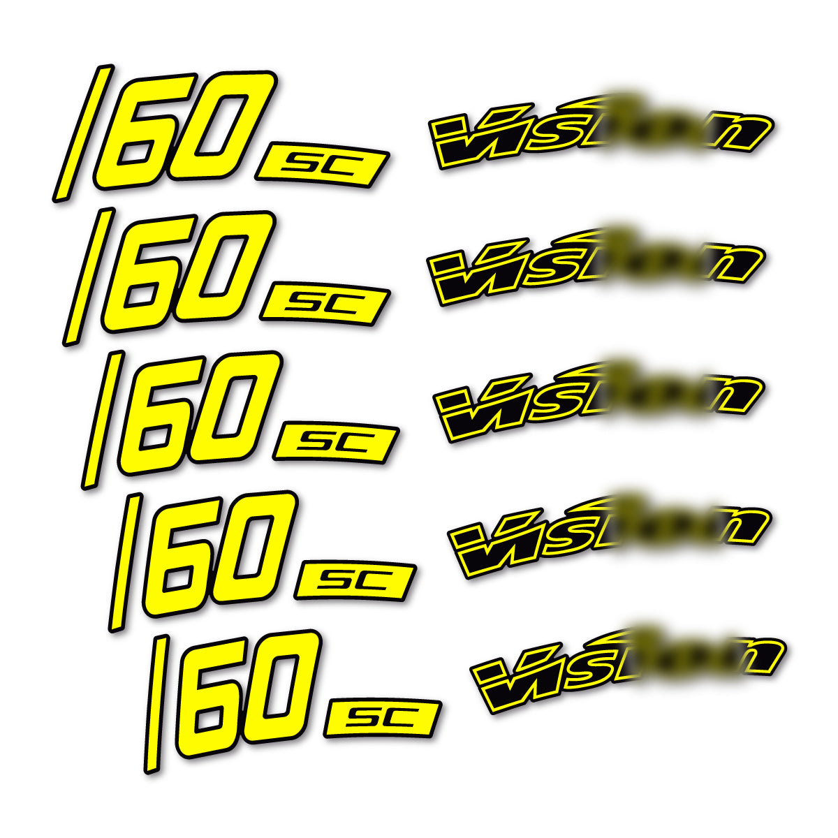 Stickers compatibles Visixn SC 60 i23 Disc pour jantes route 60 mm – autocollants vinyle - Jaune Citron