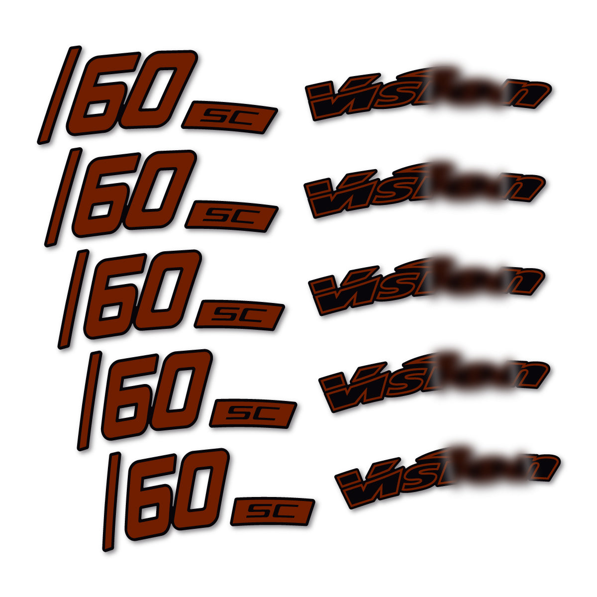 Stickers compatibles Visixn SC 60 i23 Disc pour jantes route 60 mm – autocollants vinyle - Marron