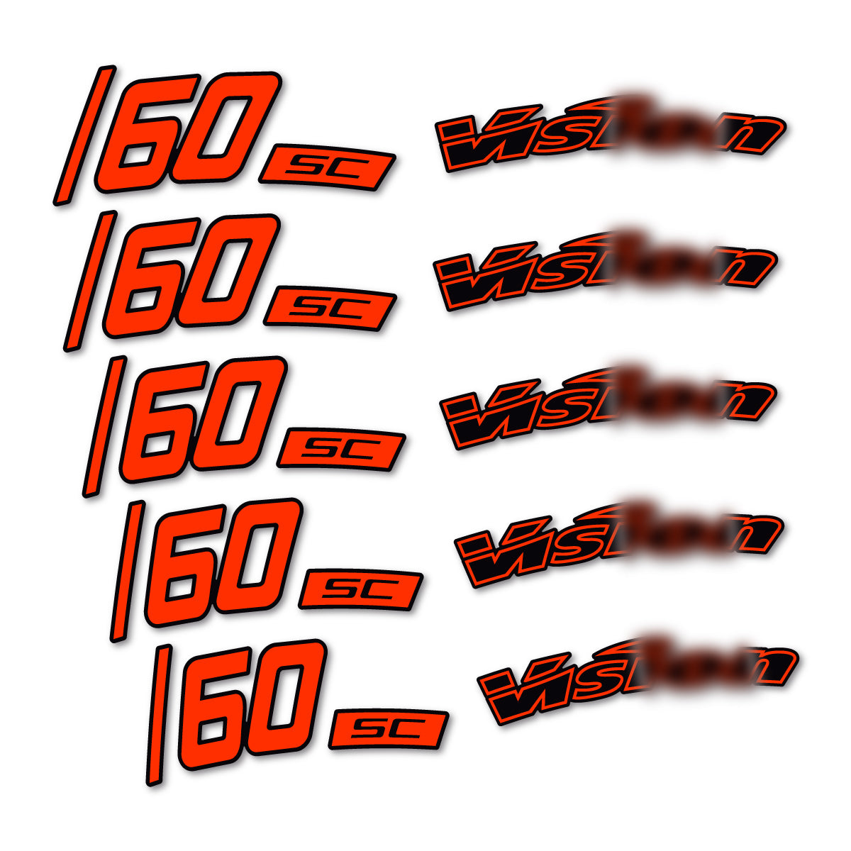 Stickers compatibles Visixn SC 60 i23 Disc pour jantes route 60 mm – autocollants vinyle - Orange KTM
