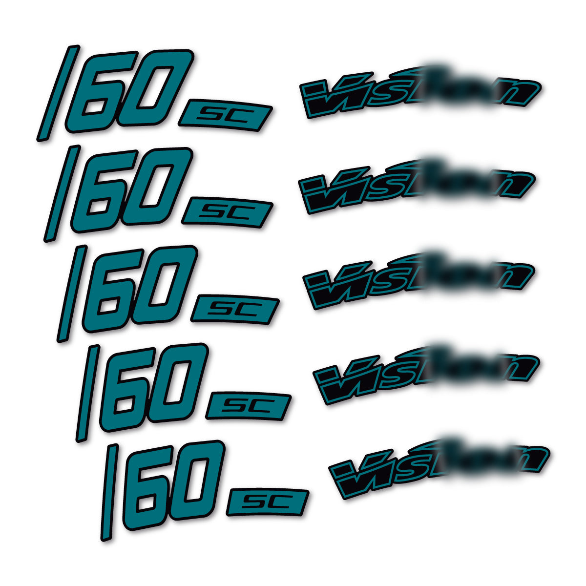 Stickers compatibles Visixn SC 60 i23 Disc pour jantes route 60 mm – autocollants vinyle - Pétrole Foncé