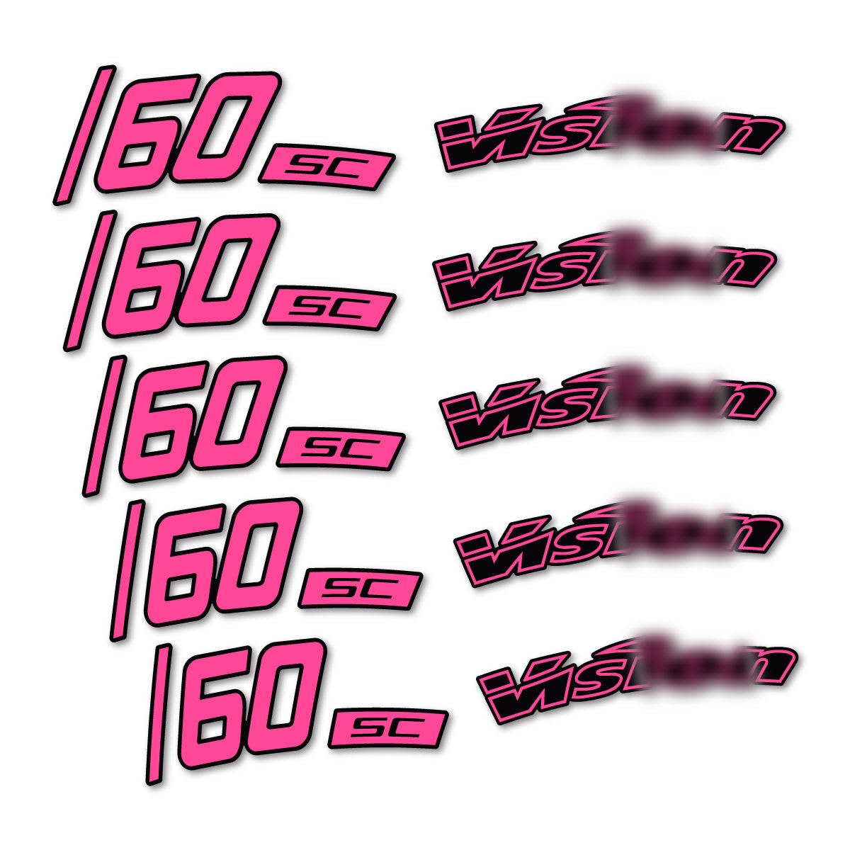 Stickers compatibles Visixn SC 60 i23 Disc pour jantes route 60 mm – autocollants vinyle - Rose Bonbon