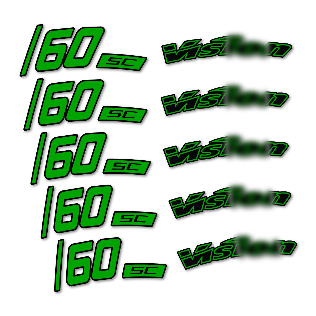 Stickers compatibles Visixn SC 60 i23 Disc pour jantes route 60 mm – autocollants vinyle - Vert