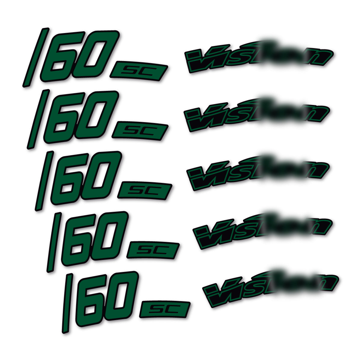 Stickers compatibles Visixn SC 60 i23 Disc pour jantes route 60 mm – autocollants vinyle - Vert Foncé