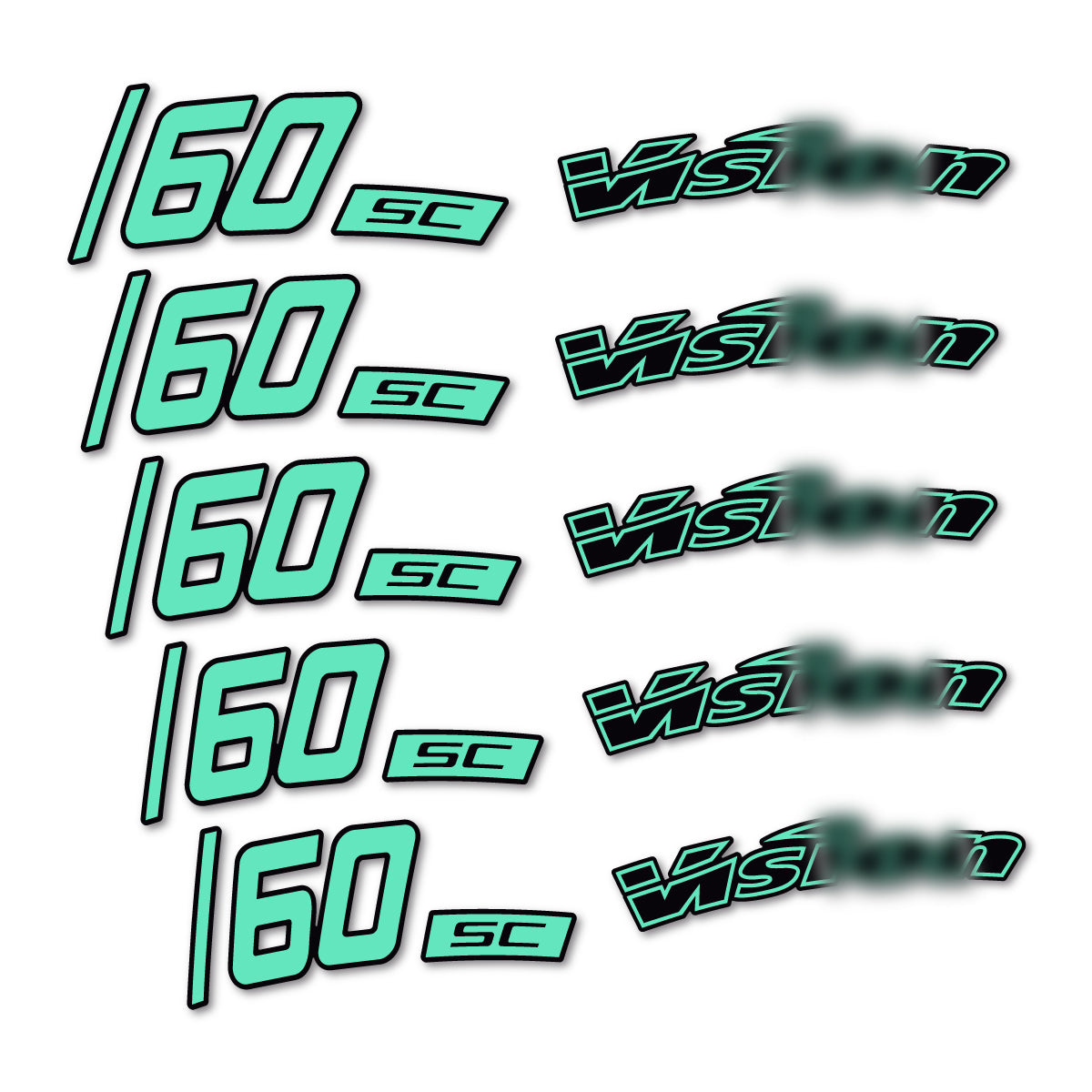 Stickers compatibles Visixn SC 60 i23 Disc pour jantes route 60 mm – autocollants vinyle - Vert Menthe